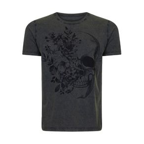 Camisetas Khelf CAMISETA MASCULINA CAVEIRA FLOR COBRA Verde 